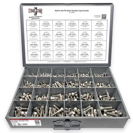Boltsandnuts.Com Metric Stainless Steel A2-70 Allen Socket Cap Screws - 905 PCS Assortment Kit #388